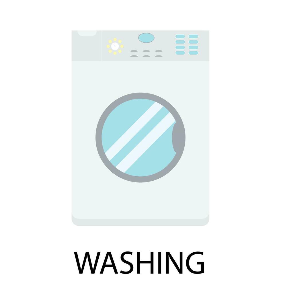 Washing machine housework vector