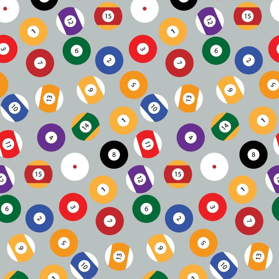 Seamless pattern snooker billiard balls vector