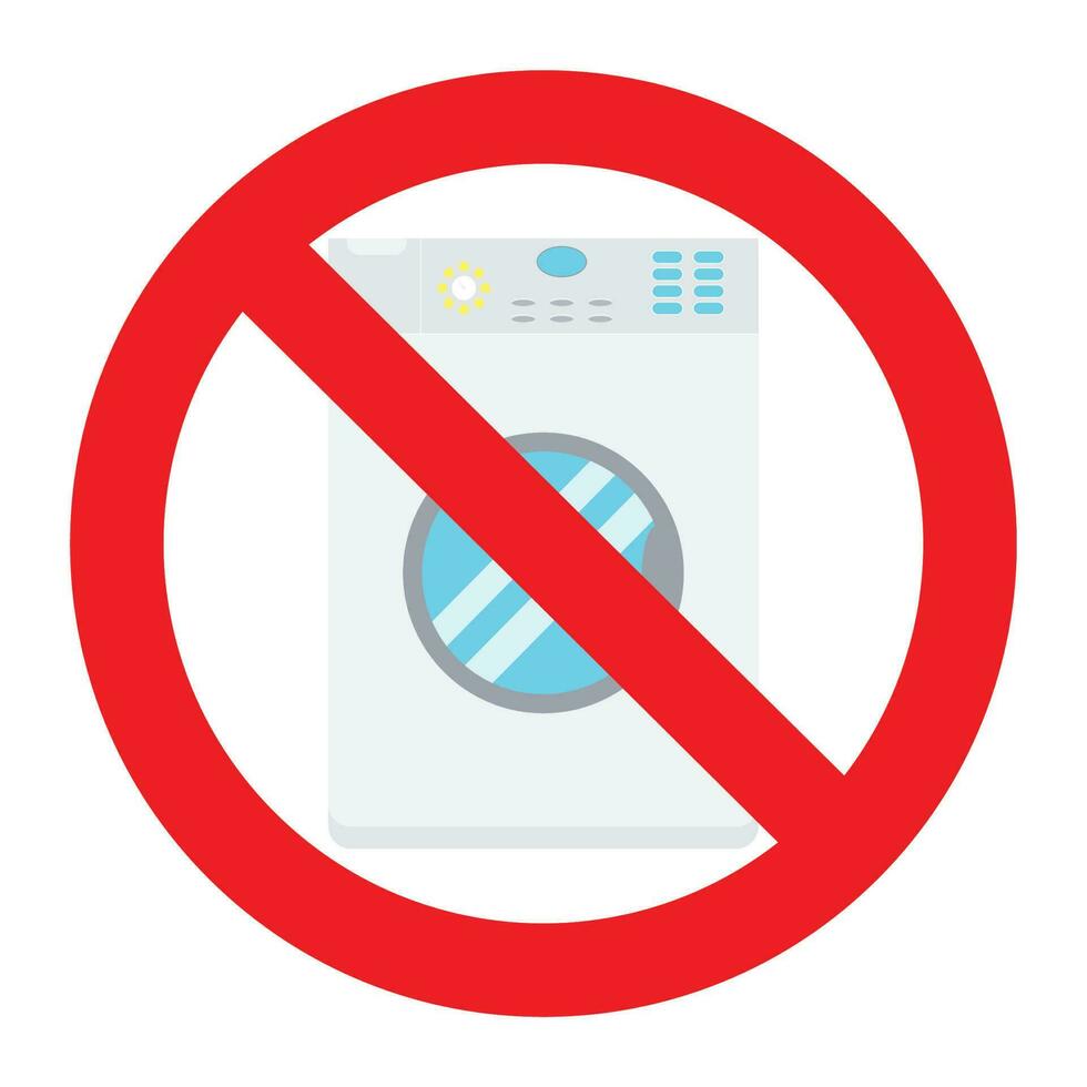 Ban wash machine vector