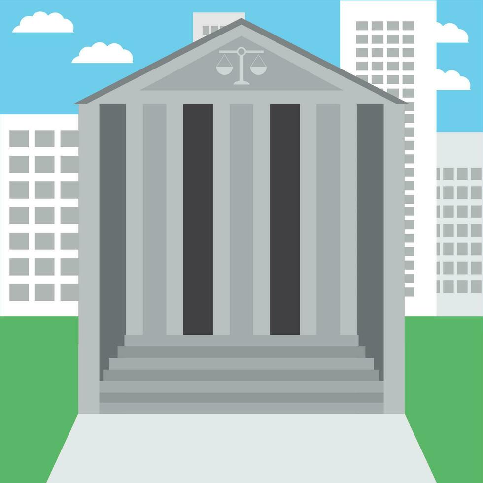 Courthouse building in the city vector