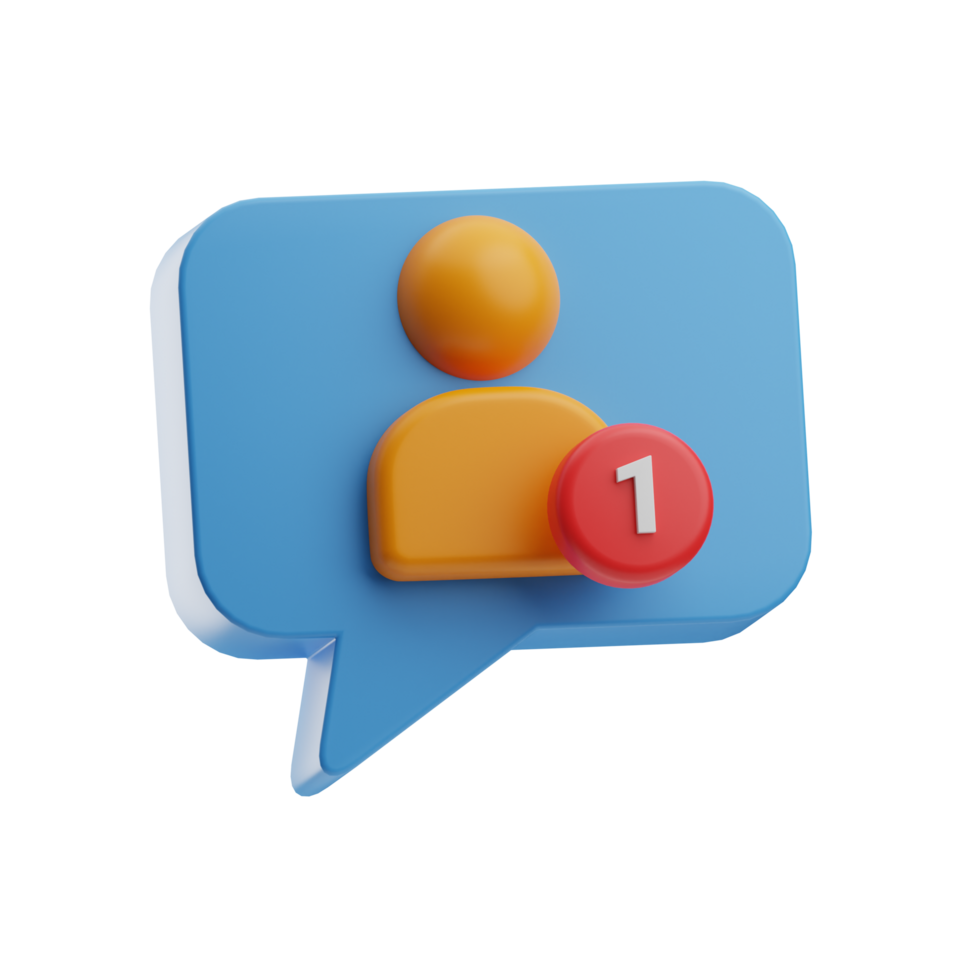 social media follow notification 3d illustration png