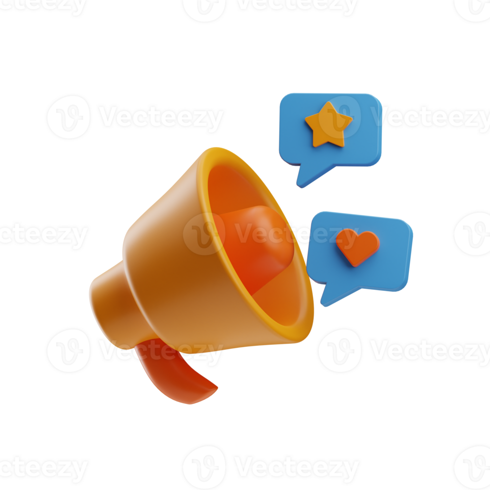 social media digital campaign 3d illustration png