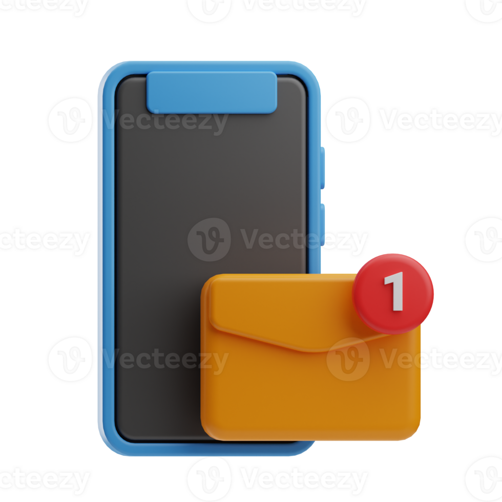 social media email notification 3d illustration png