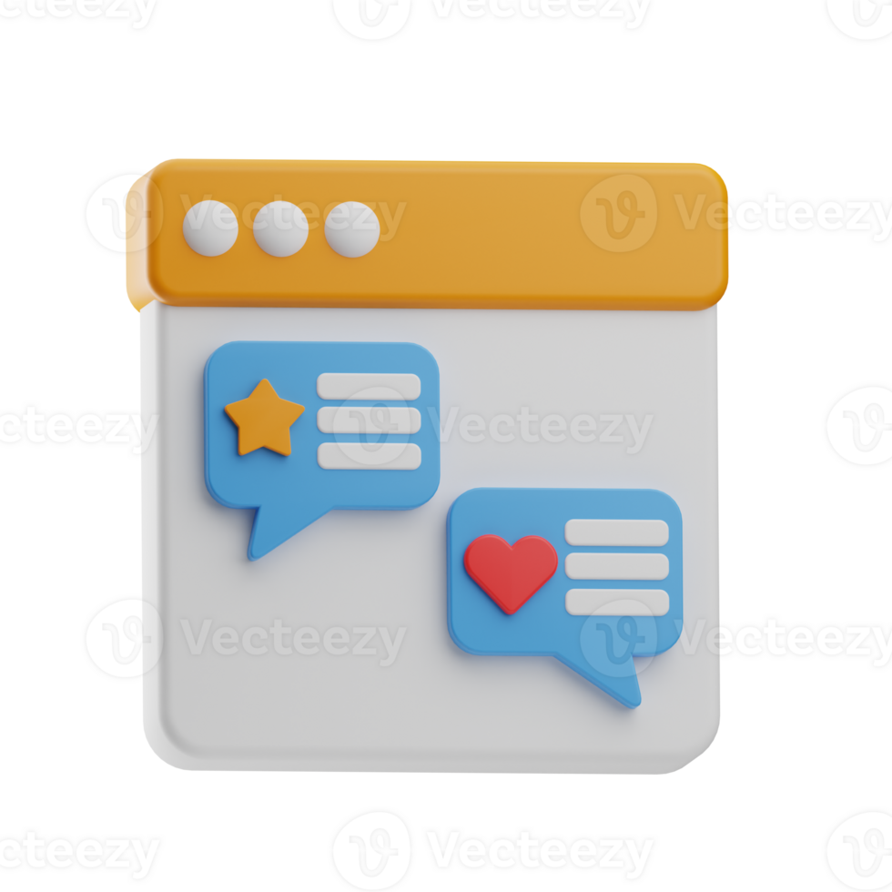 social media feed 3d illustration png