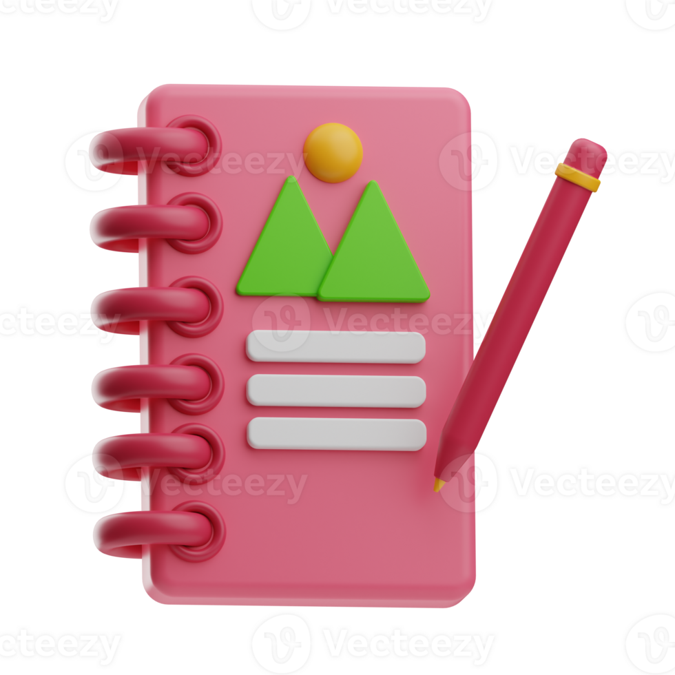 branding notebook 3d illustration png