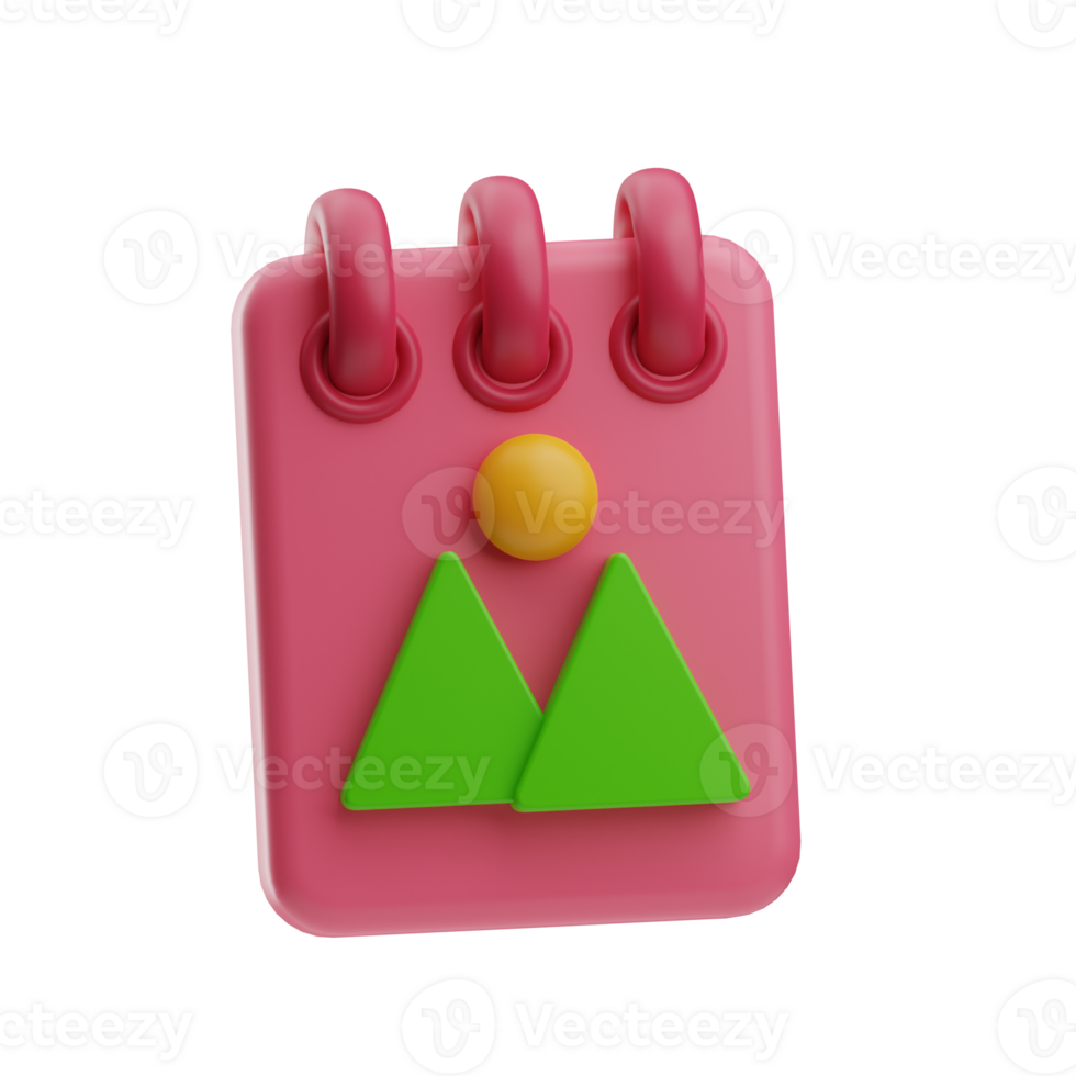 branding picture notebook 3d illustration png
