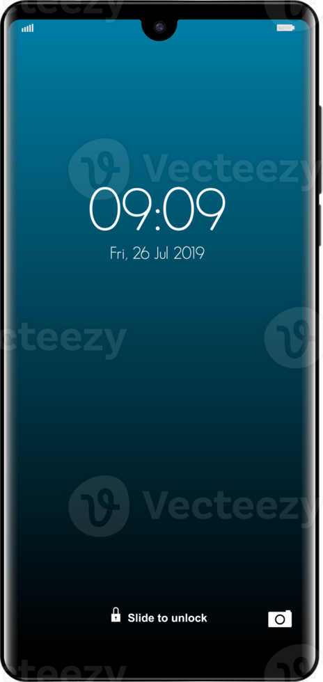 New realistic mobile black smartphone modern style png