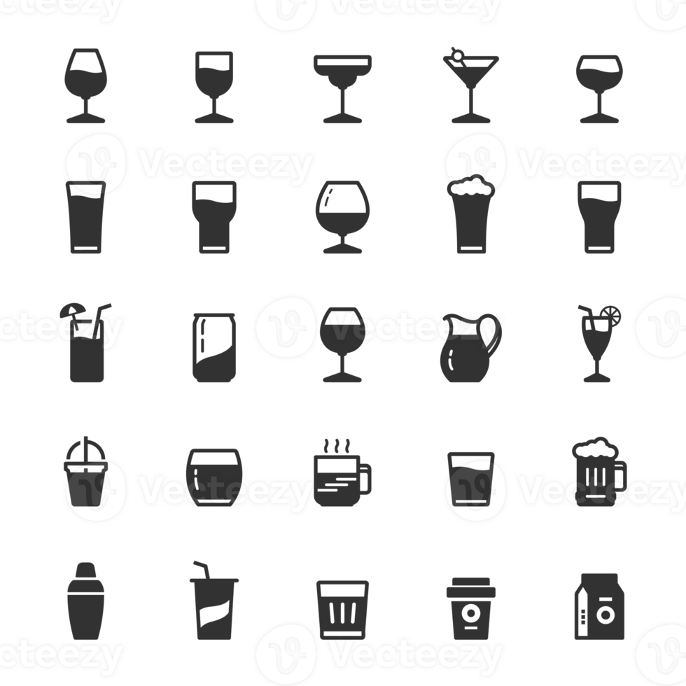Icon set - glass and beverage png
