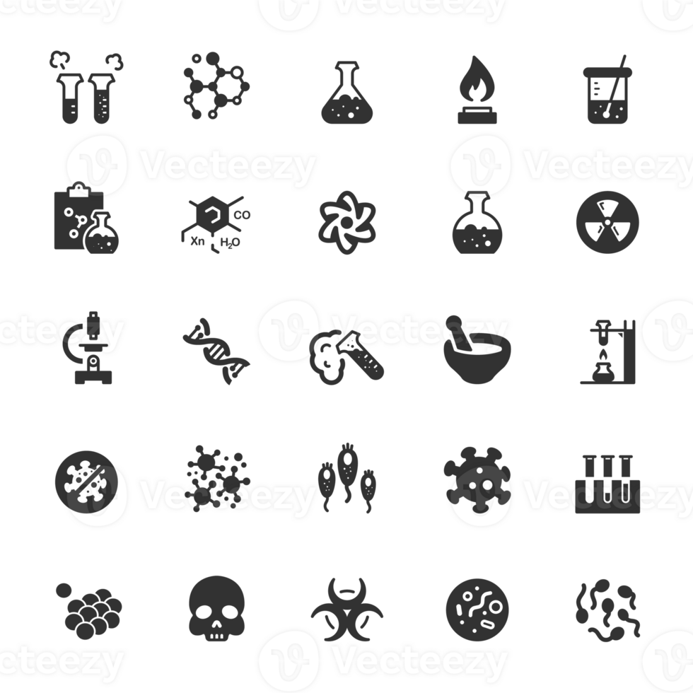 Icon set - Science and virus png