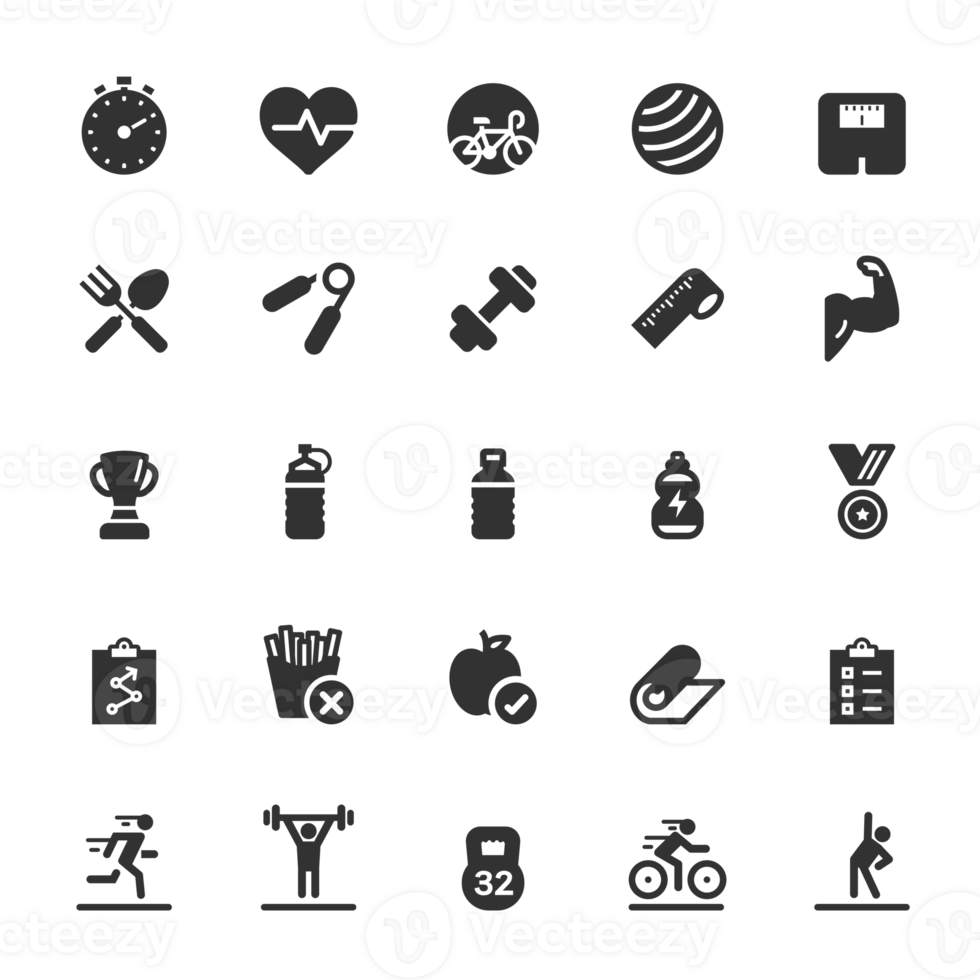 Icon set - Fitness and exercise png