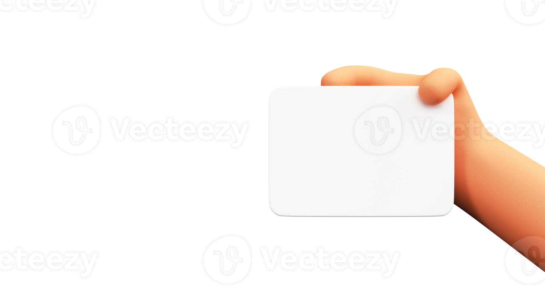 3d render do humano mão segurando uma esvaziar branco cartão elemento. png