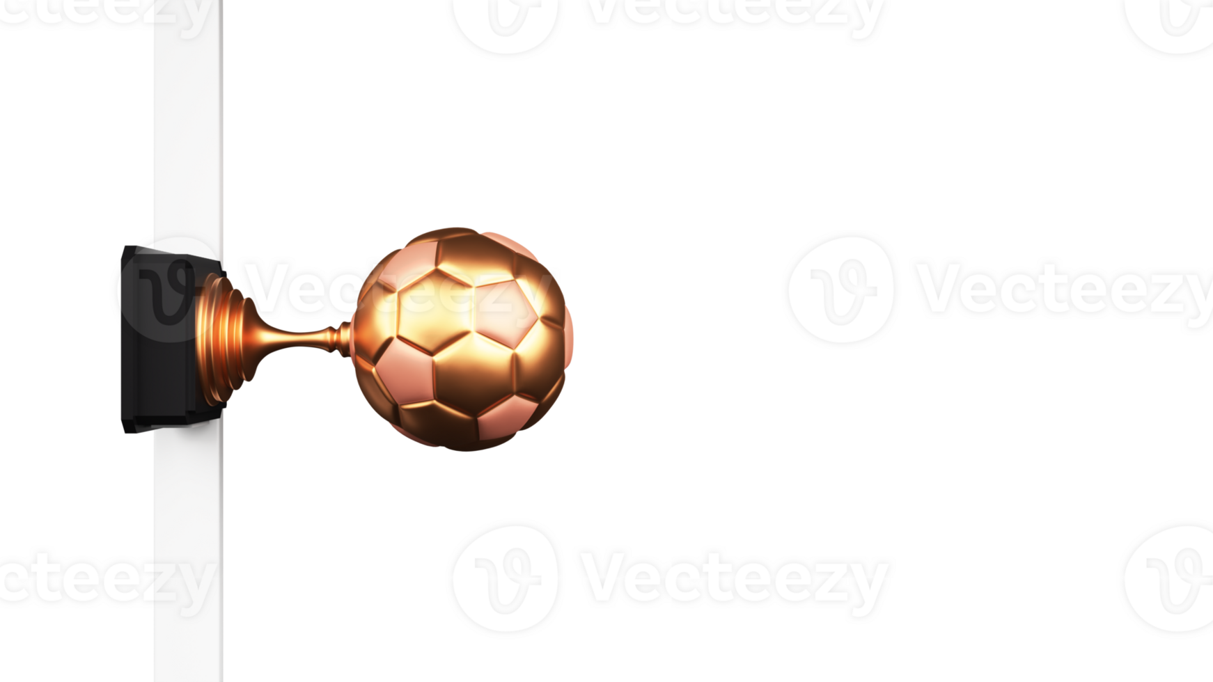 Top View Of 3D Render Bronze Football Trophy Award Against Background And Copy Space. png