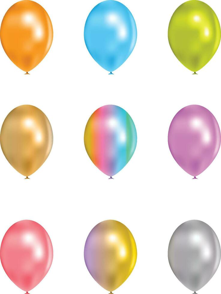 colorful balloons vector illustration for birthday party, wedding and festivals