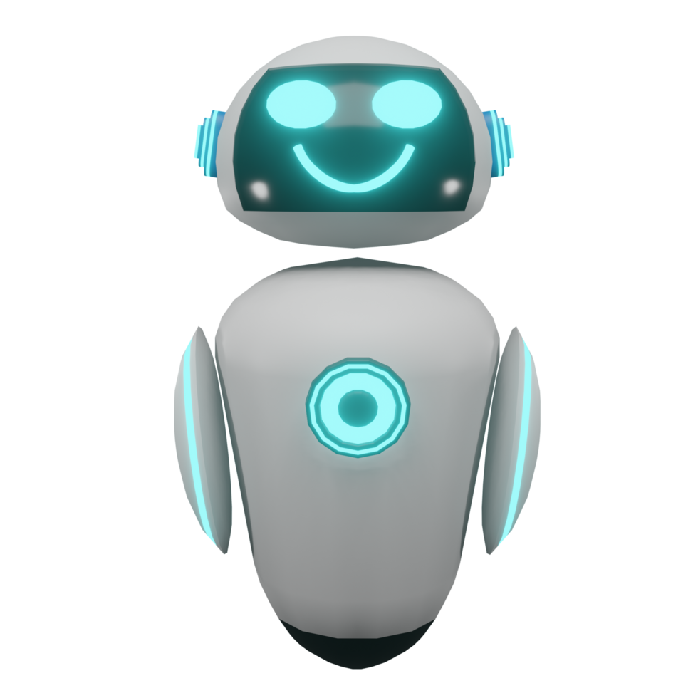 3d robot illustration kawaii amical. adapté pour technologie mascotte png