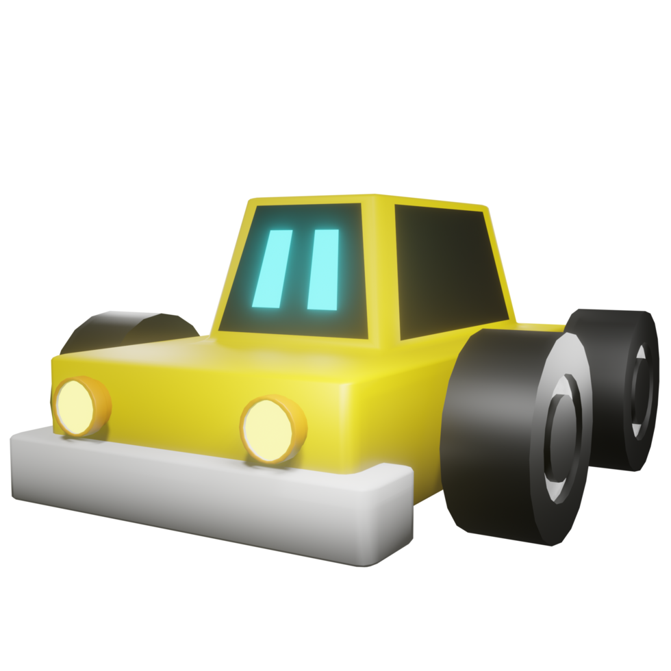 3D Robot Car Illustration png