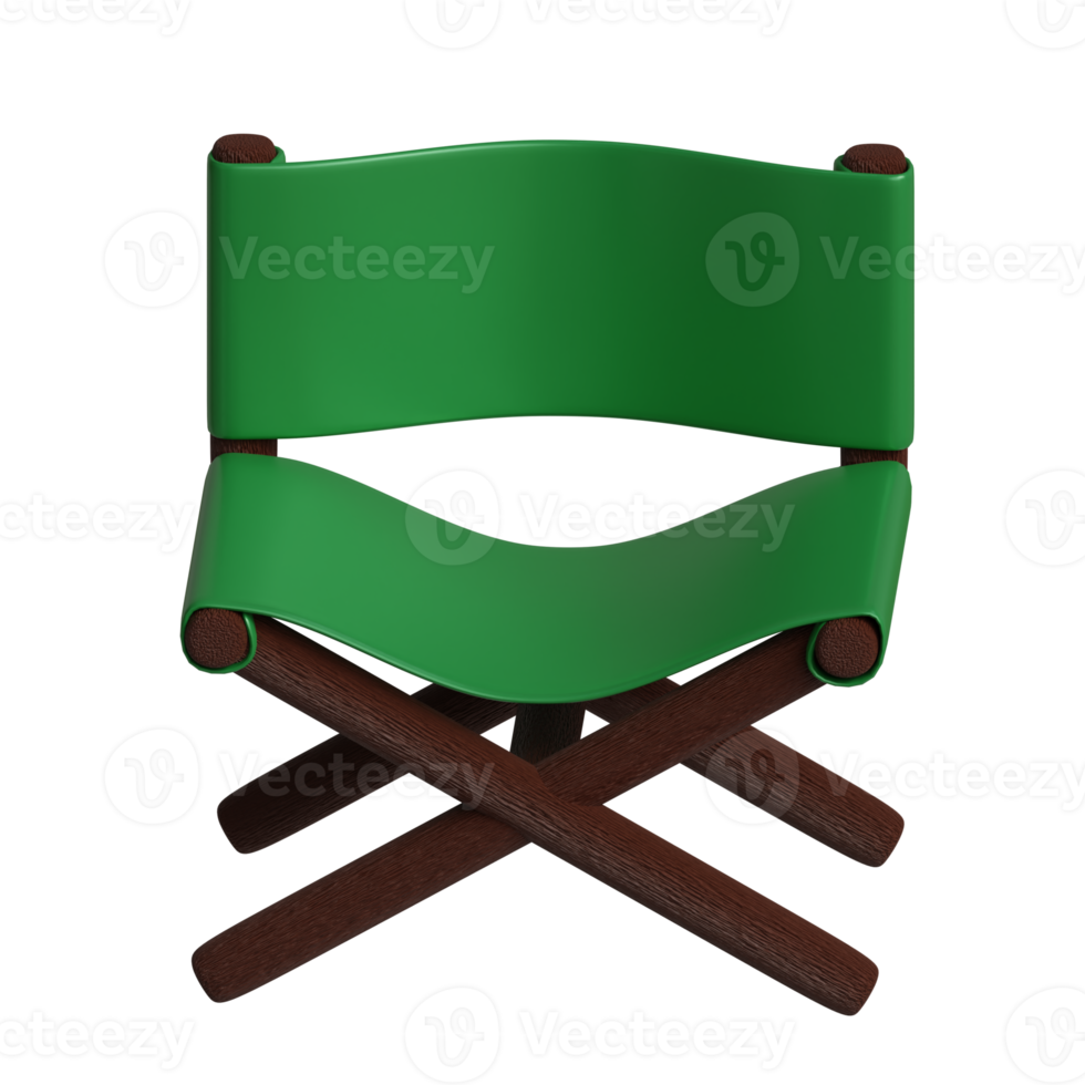 3d prestados verde cámping silla Perfecto para diseño proyecto png