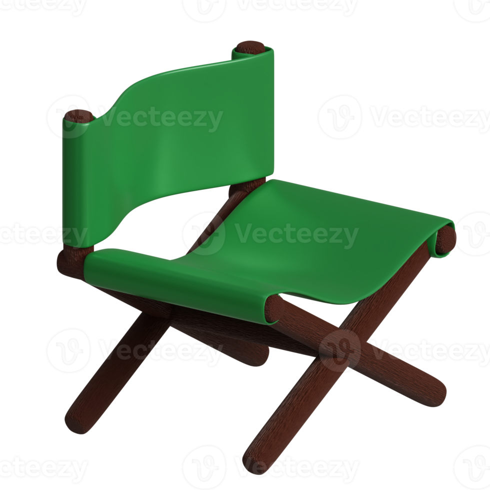 3d rendered green camping chair perfect for design project png