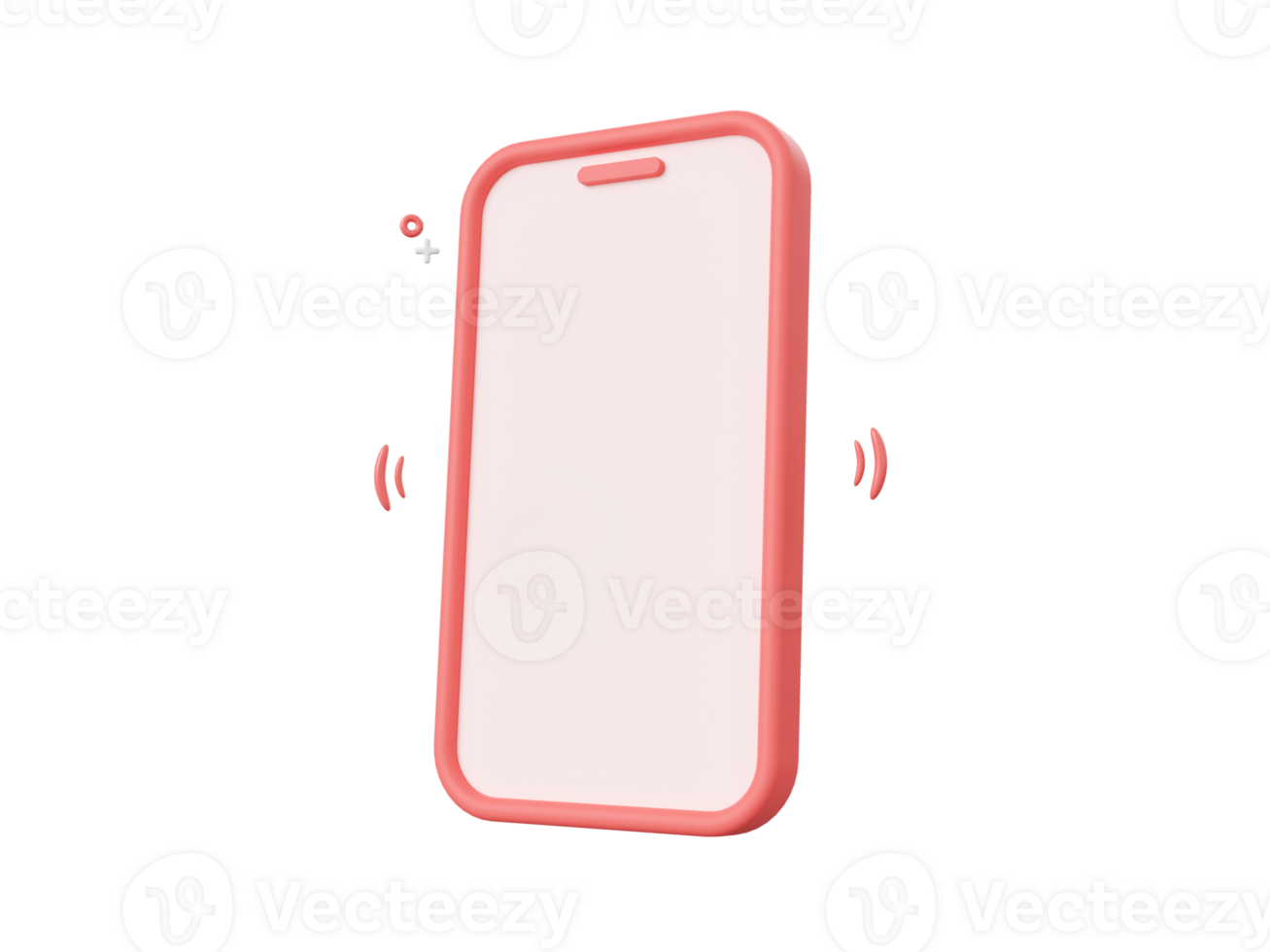 Smartphone mockup 3d cartoon icon isolated on purple background, 3d illustration. png