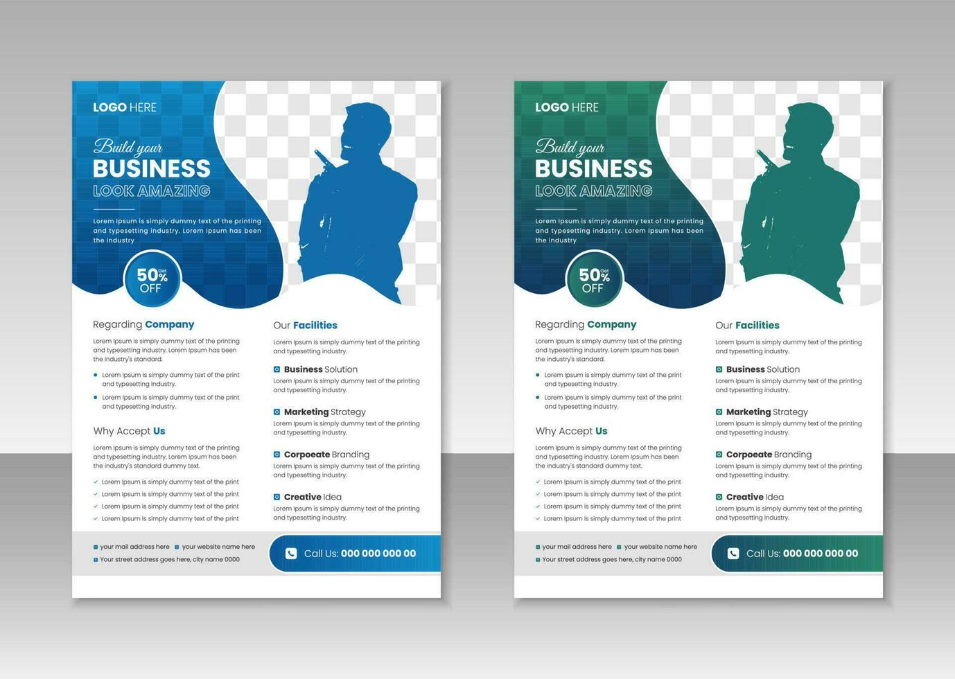 Creative business flyer design template free vector