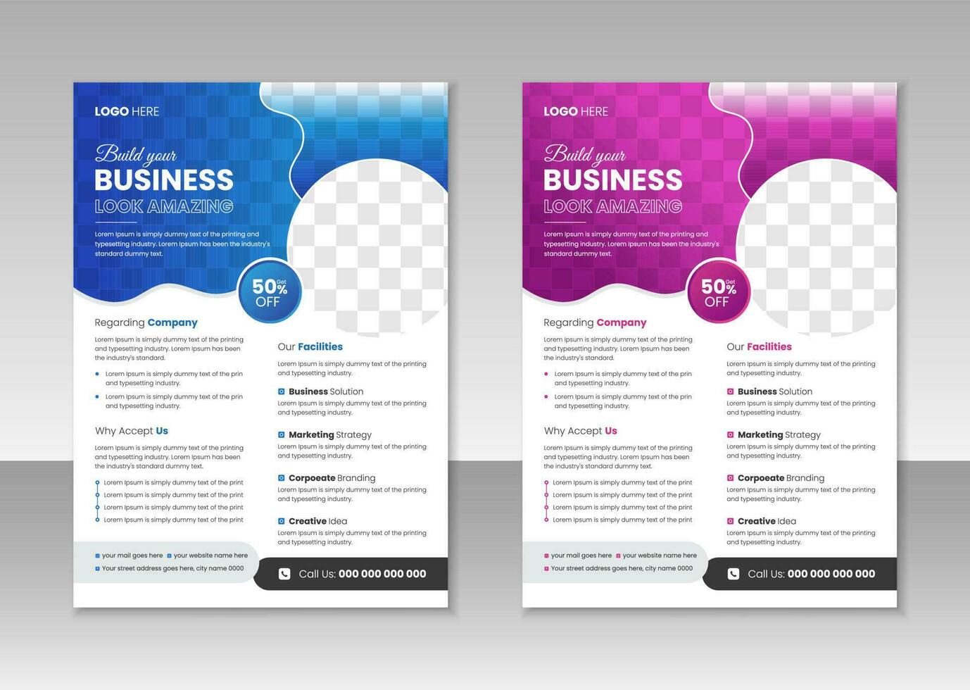 Creative business flyer design template free vector