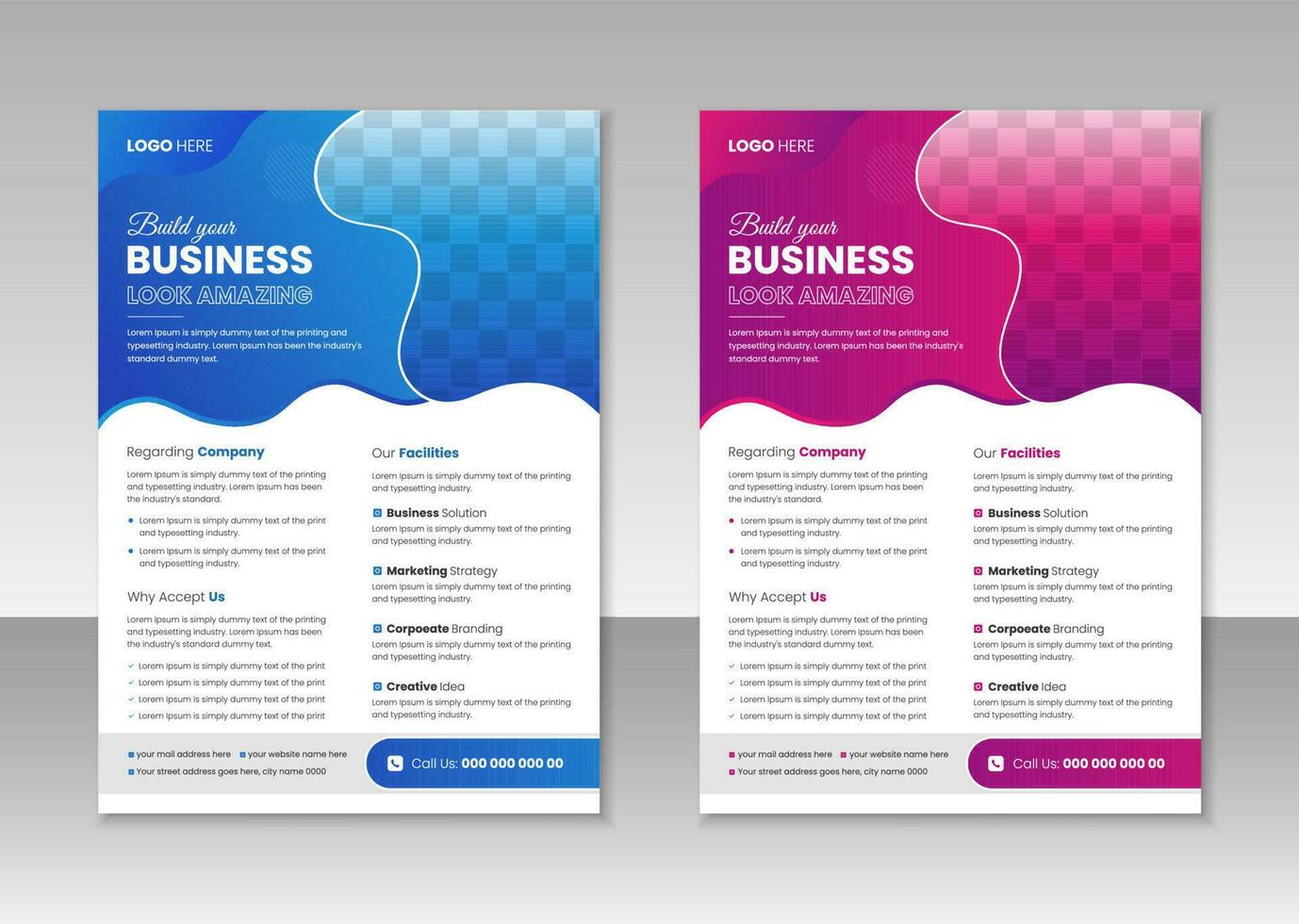 Creative business flyer design template free vector