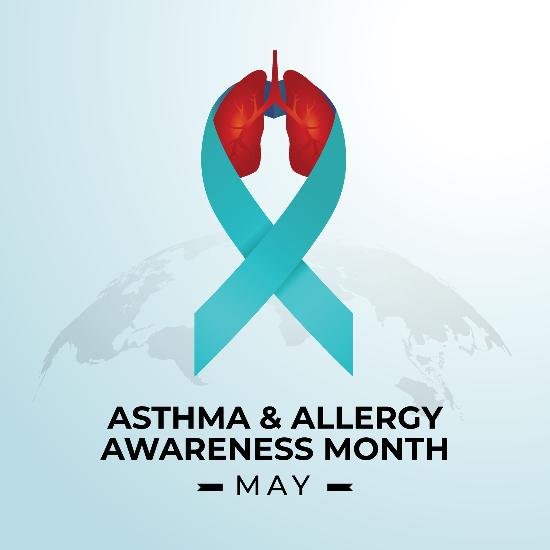 National Asthma and Allergy awareness month celebration design template