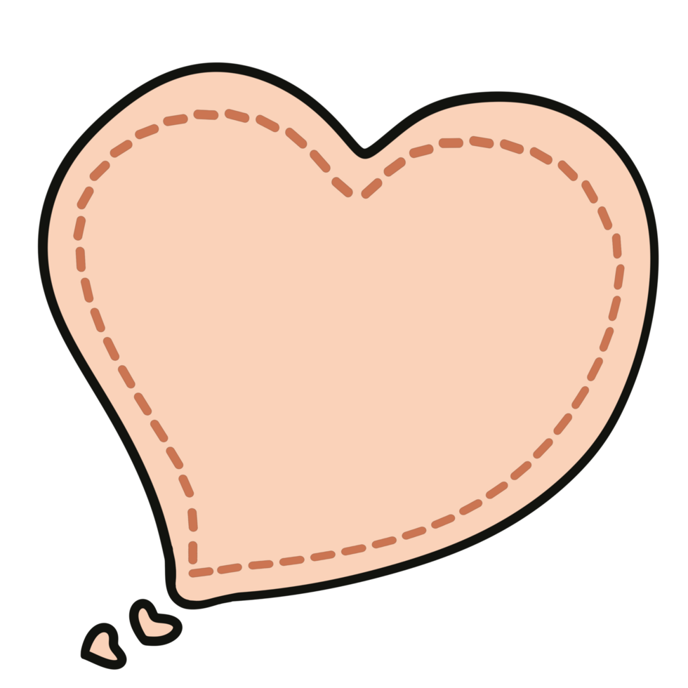 Heart hand drawn speech bubble png
