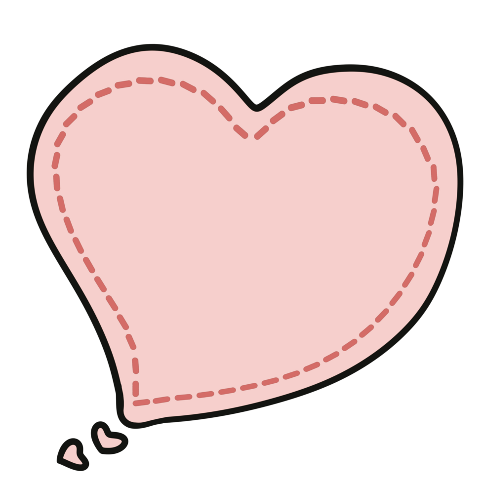 Heart hand drawn speech bubble png