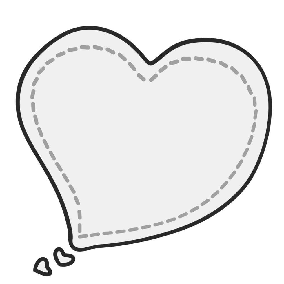 Heart hand drawn speech bubble png