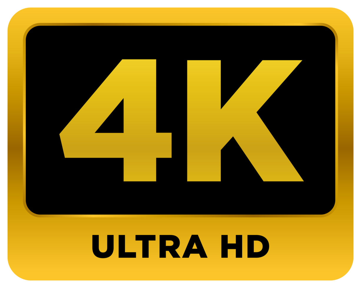 vídeo resolução 4k ícone rótulo png