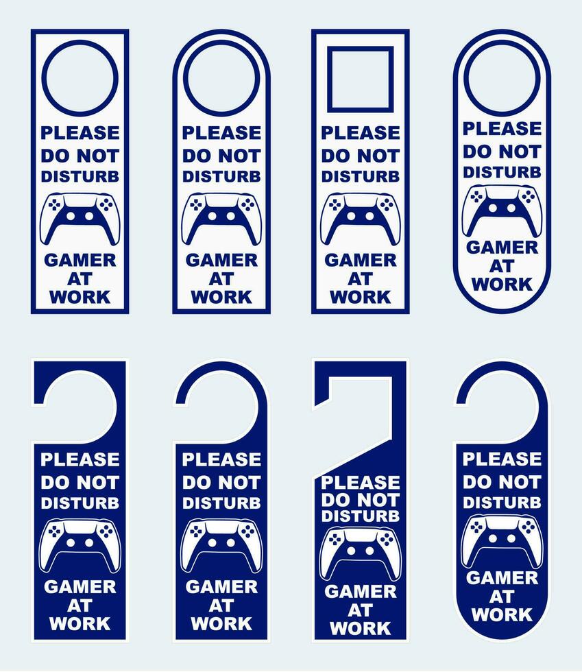 do not disturb handle knob card tags gamer in work signage prohibition door hanger printable card vector