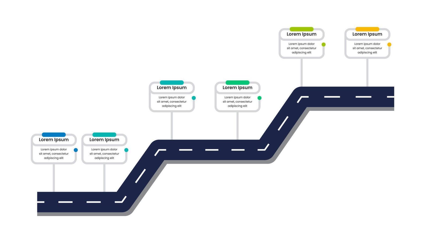 Business road map timeline infographic vector