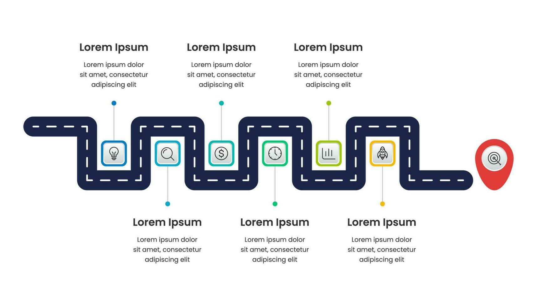 Road map business timeline infographic vector