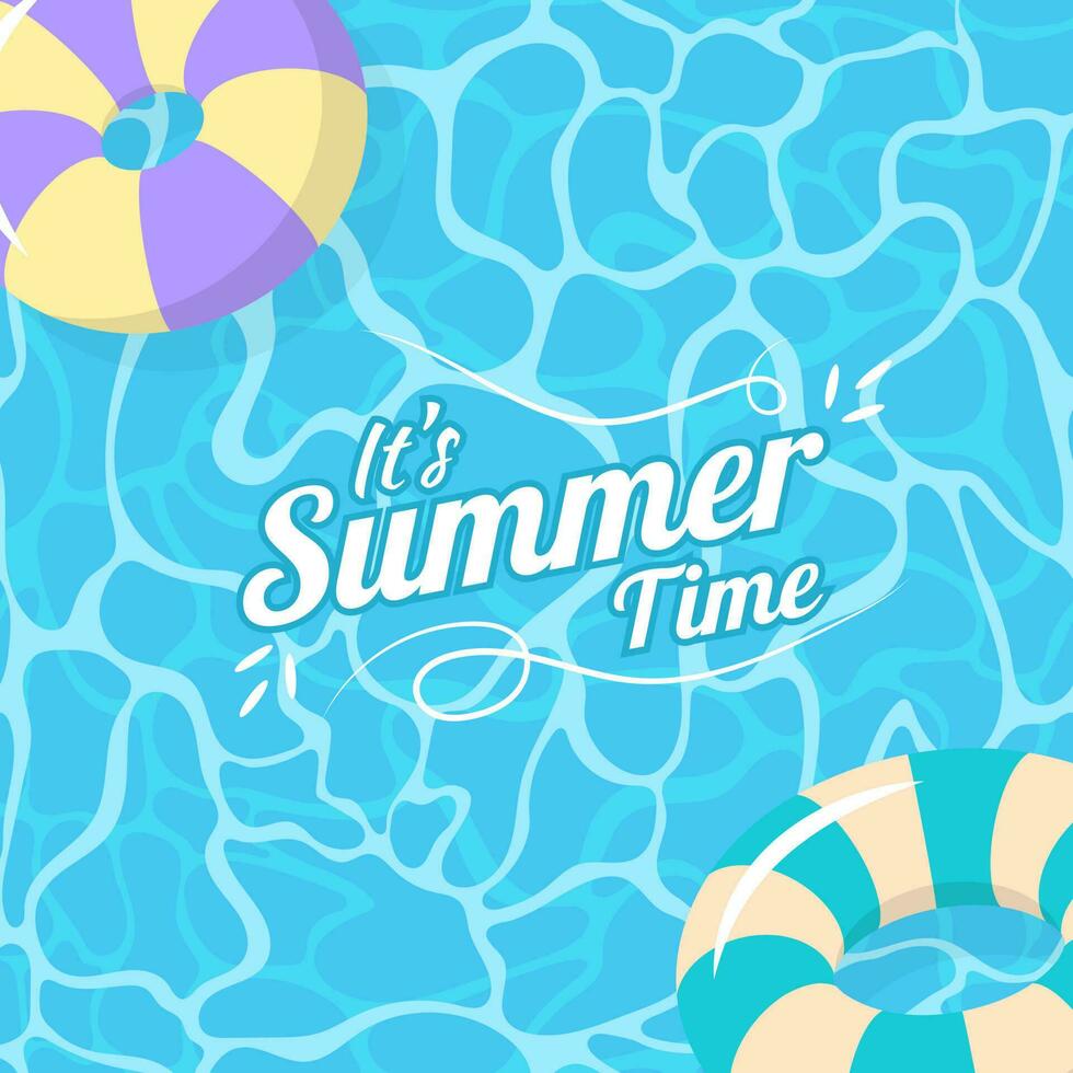 It's Summer time, pool water background vector