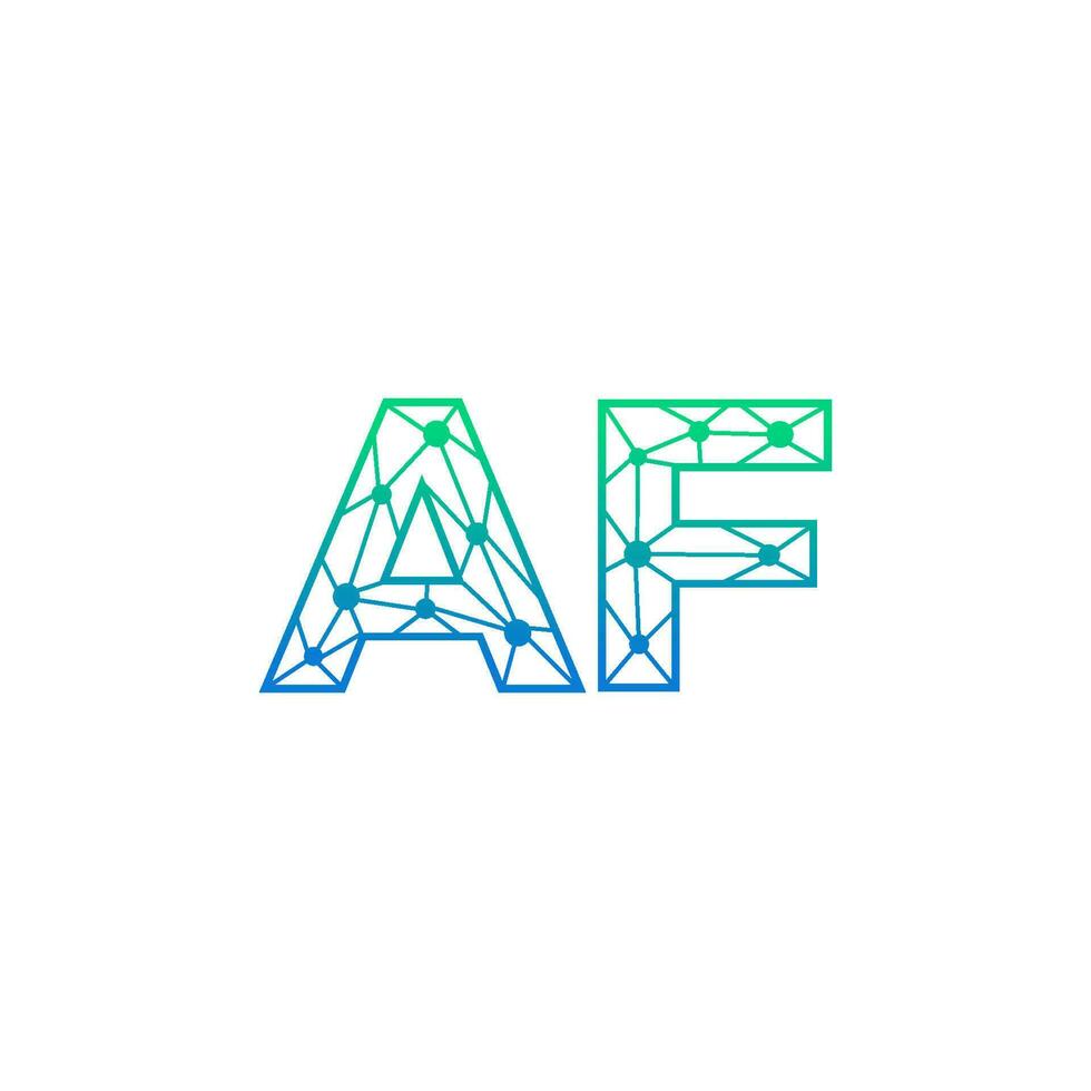 Abstract letter AF logo design with line dot connection for technology and digital business company. vector