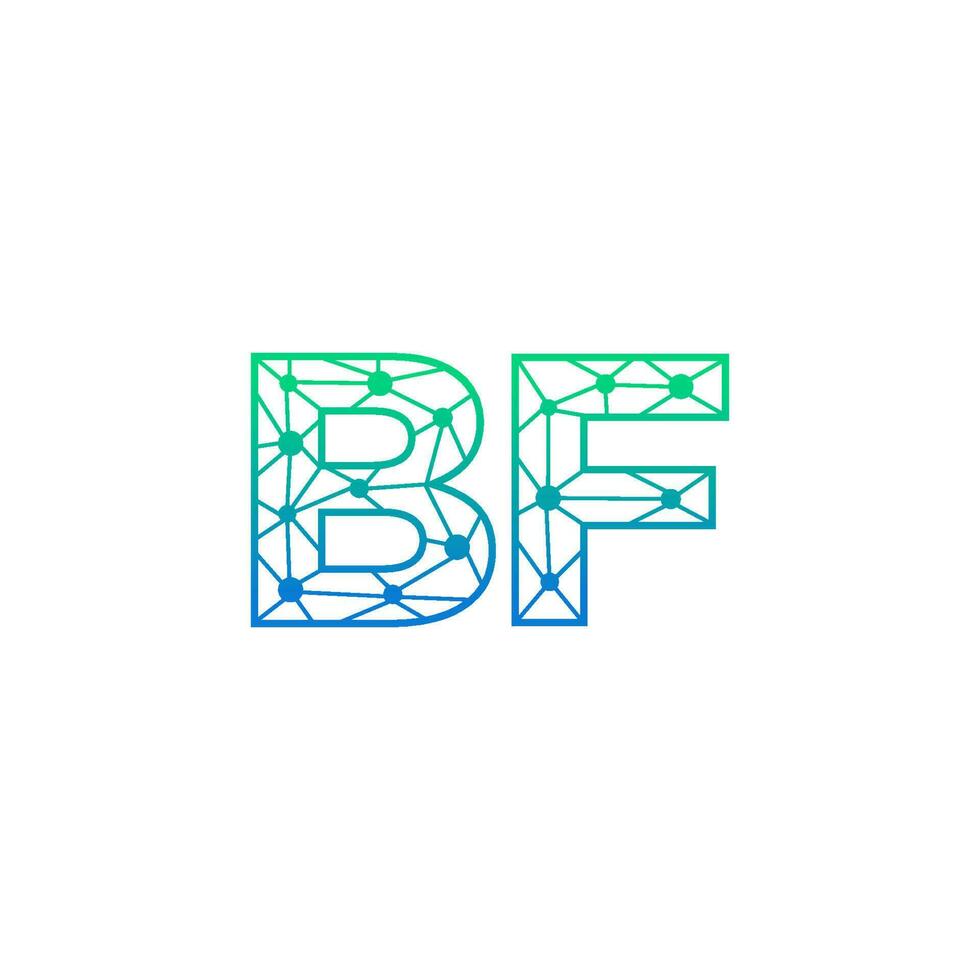 Abstract letter BF logo design with line dot connection for technology and digital business company. vector