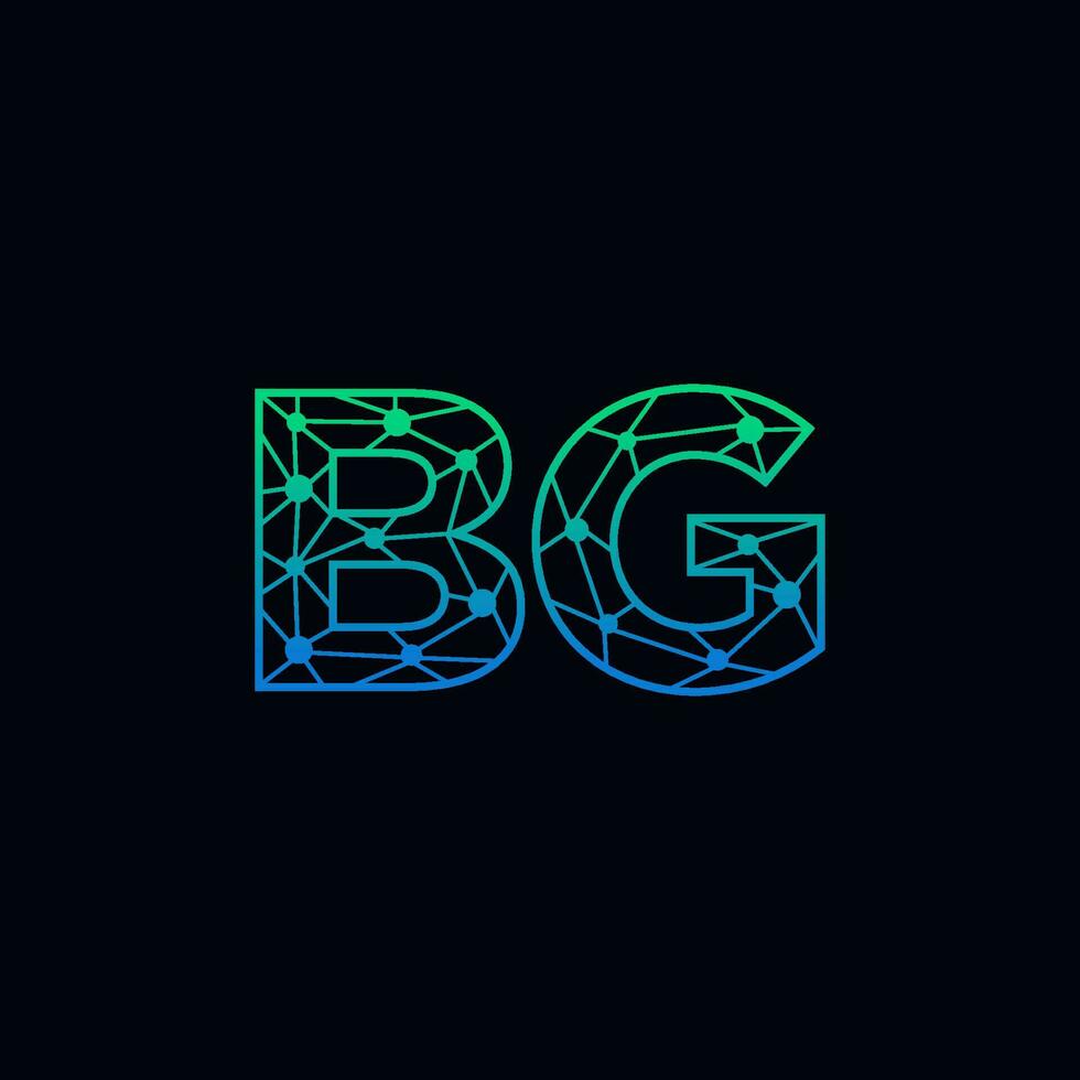 resumen letra bg logo diseño con línea punto conexión para tecnología y digital negocio compañía. vector