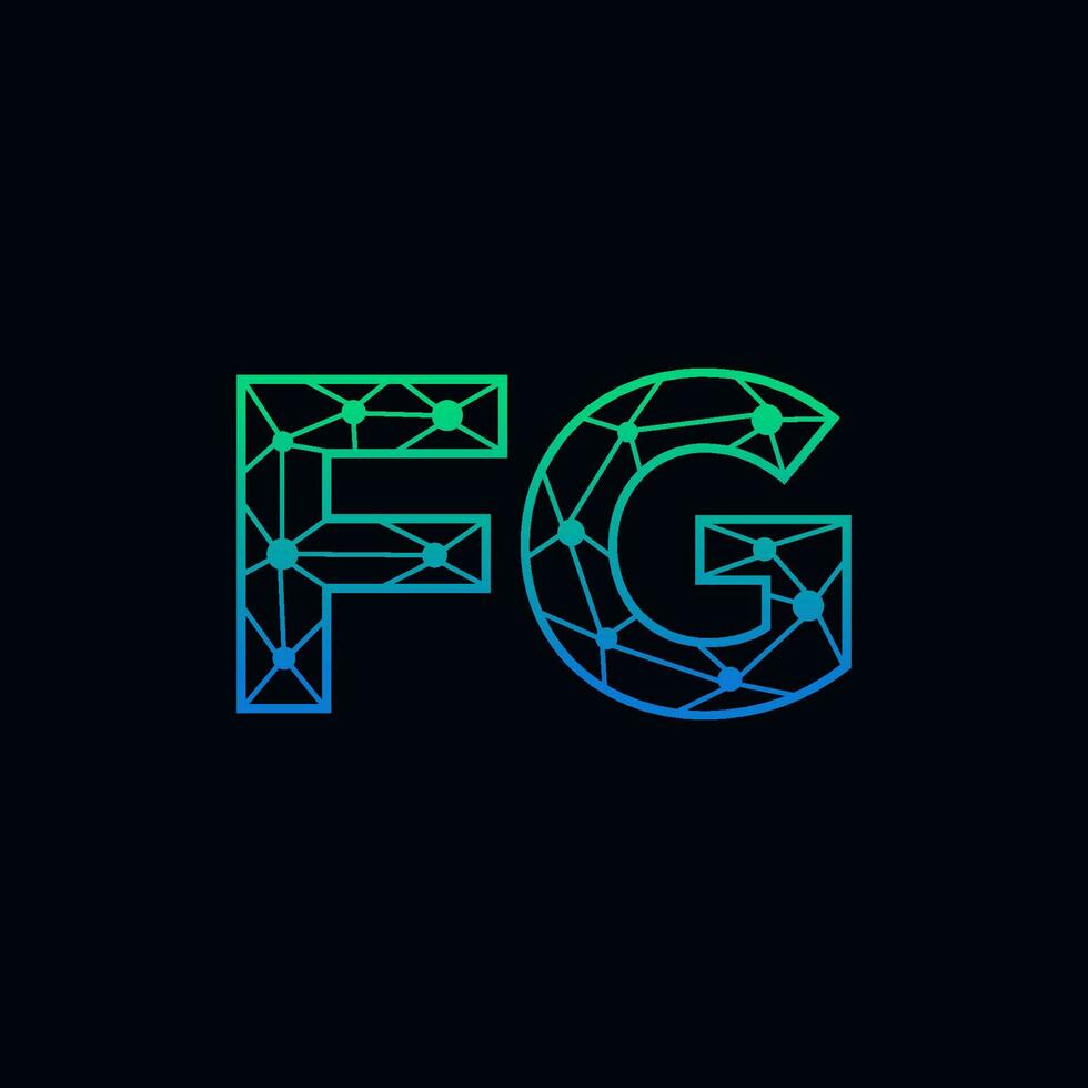 Abstract letter FG logo design with line dot connection for technology and digital business company. vector