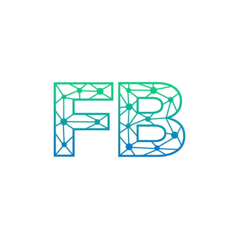 Abstract letter FB logo design with line dot connection for technology and digital business company. vector