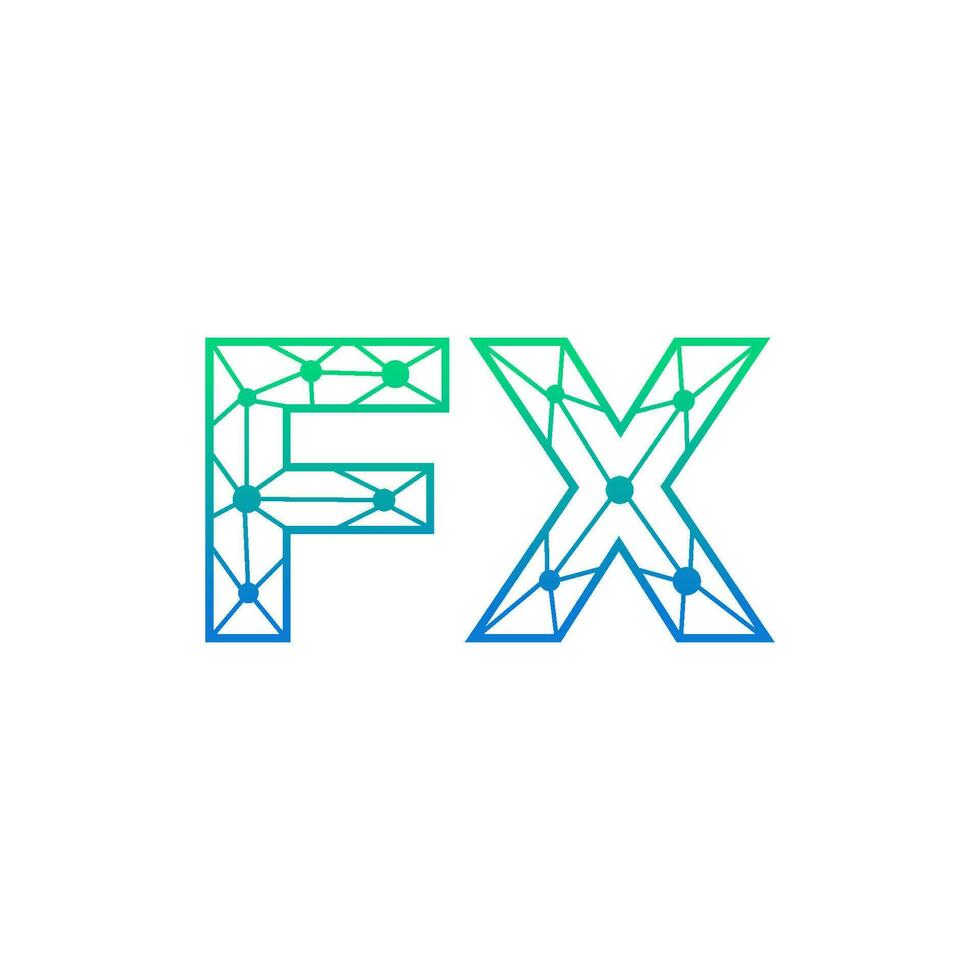 resumen letra fx logo diseño con línea punto conexión para tecnología y digital negocio compañía. vector