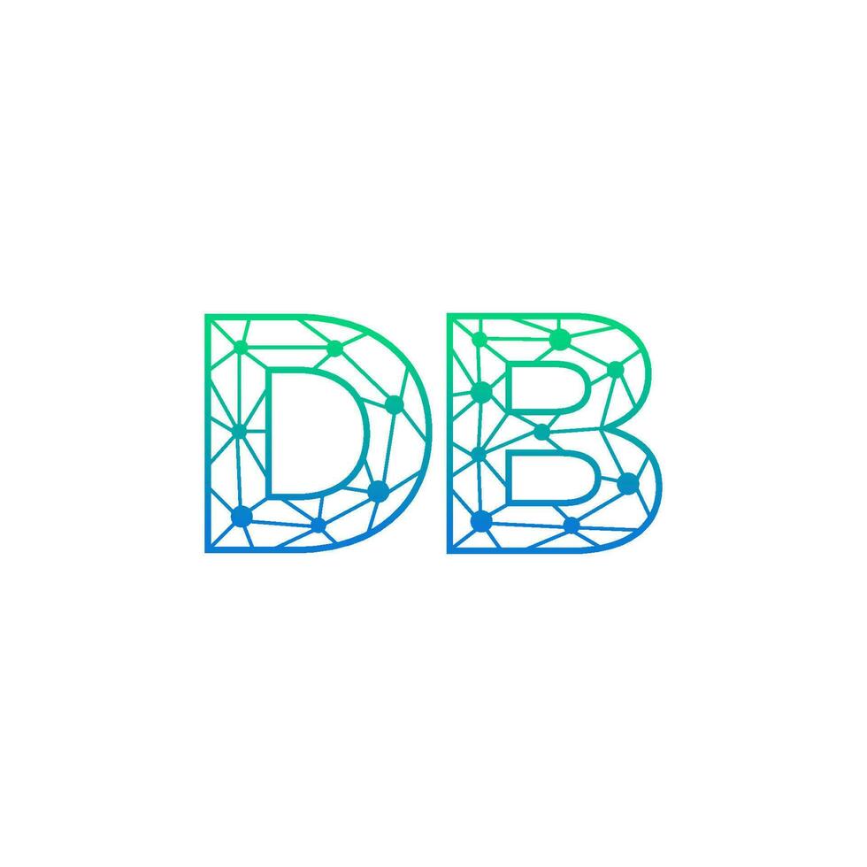 Abstract letter DB logo design with line dot connection for technology and digital business company. vector