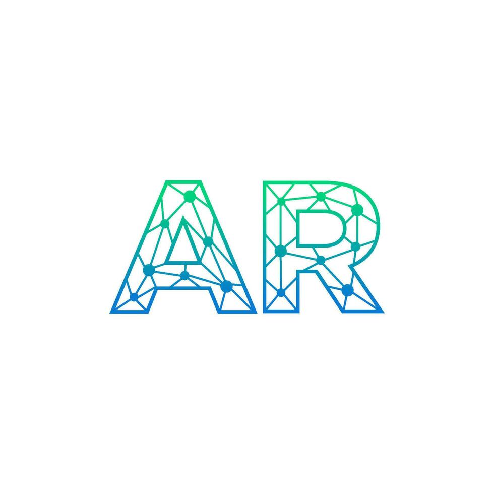 resumen letra Arkansas logo diseño con línea punto conexión para tecnología y digital negocio compañía. vector