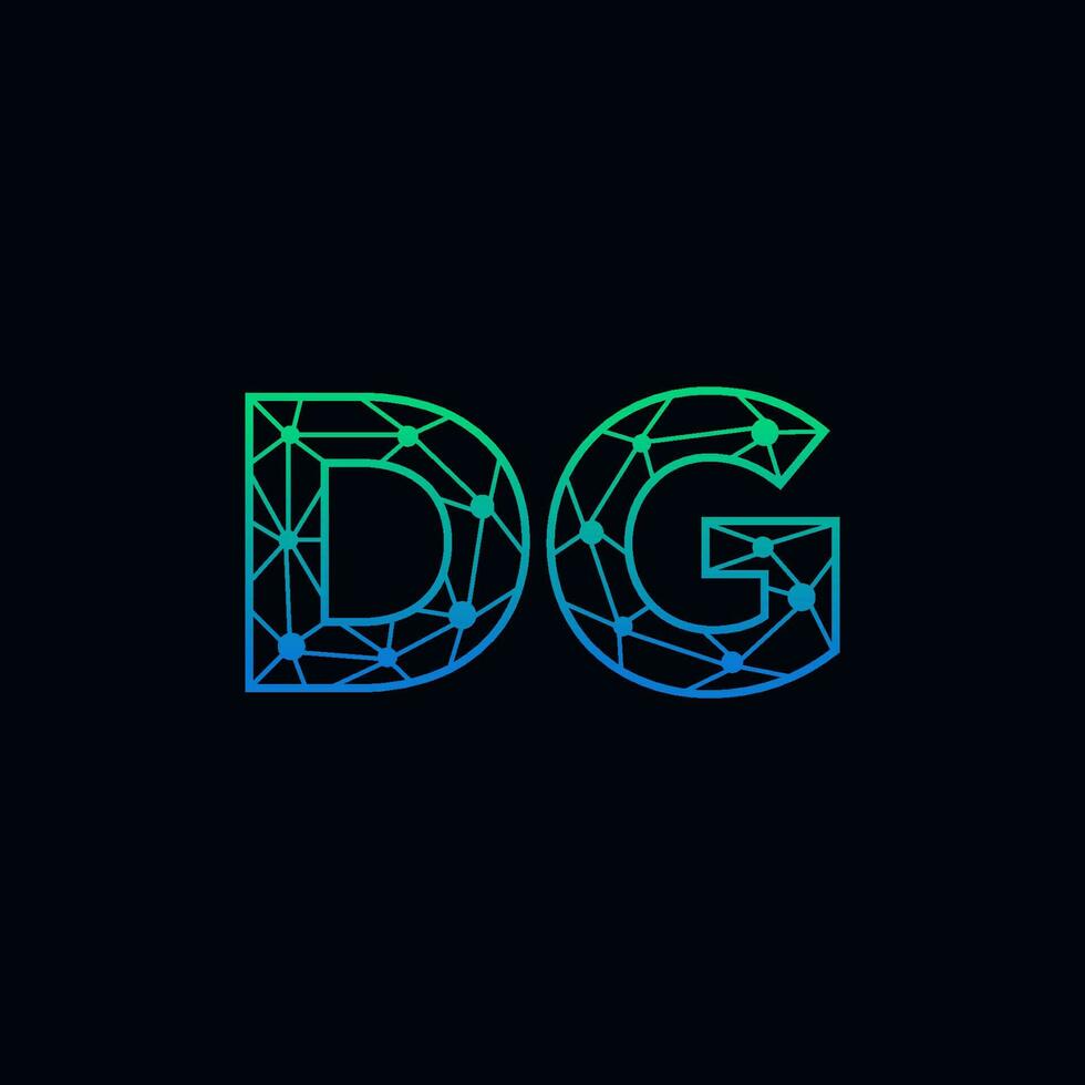 Abstract letter DG logo design with line dot connection for technology and digital business company. vector