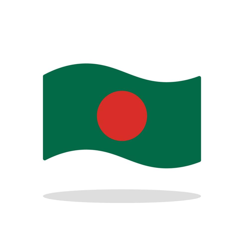 Wave style Bangladeshi flag design vector