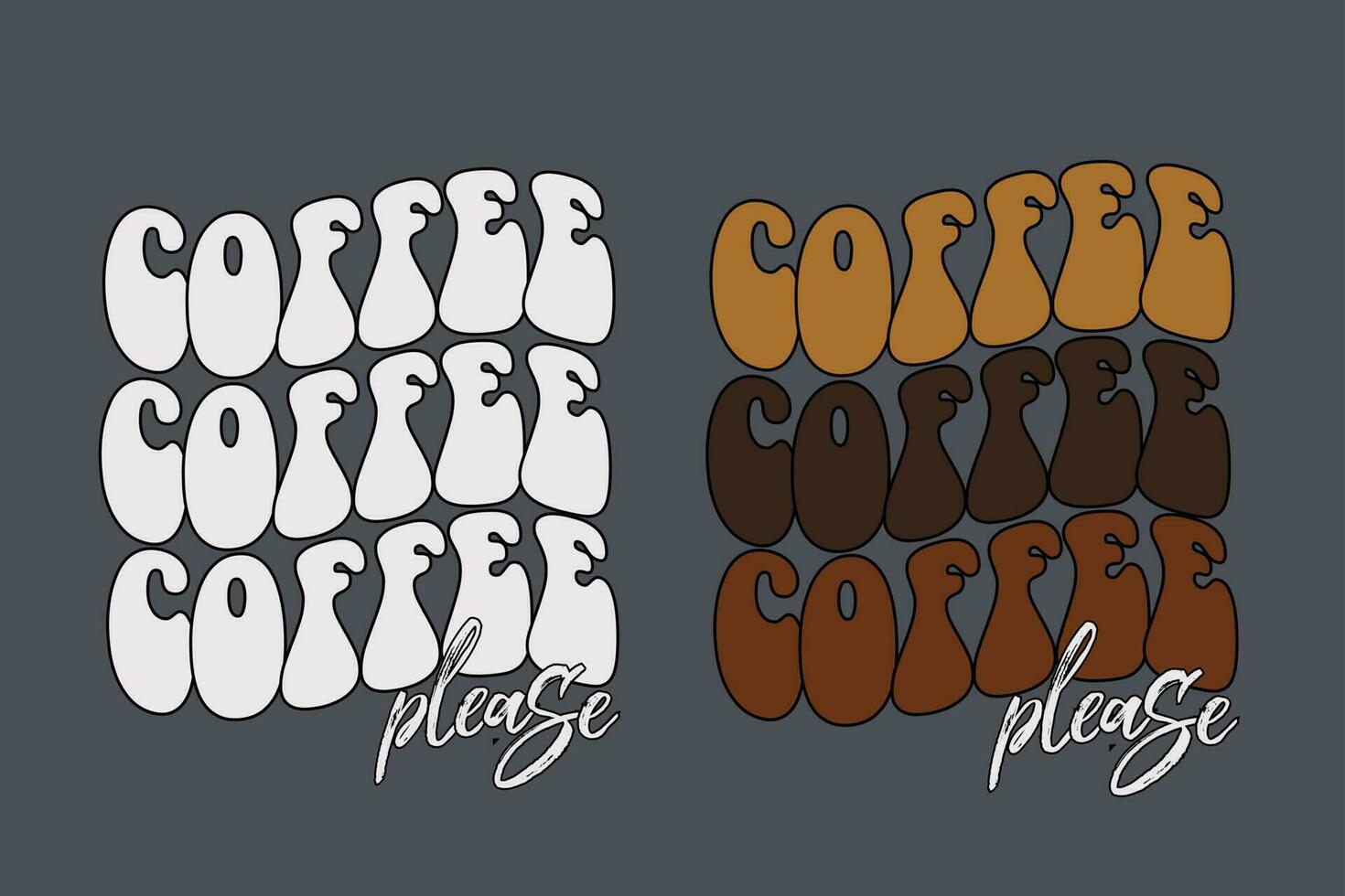 Coffee wavy retro groovy t shirt design, retro style, t shirt design, mug, Stricker, wall mat, cup etc. vector