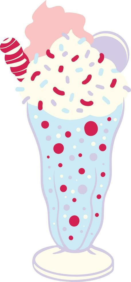 Cotton Candy Milkshake Illustration vector