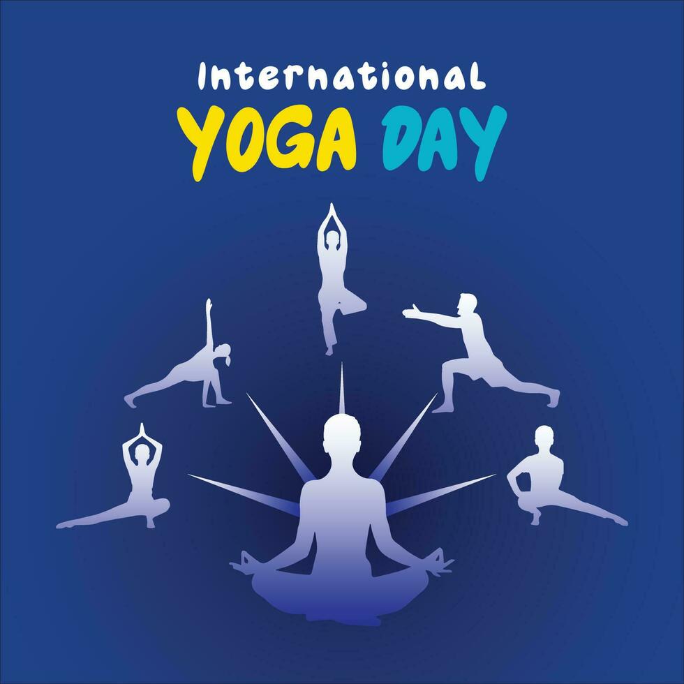 yoga day post design vector