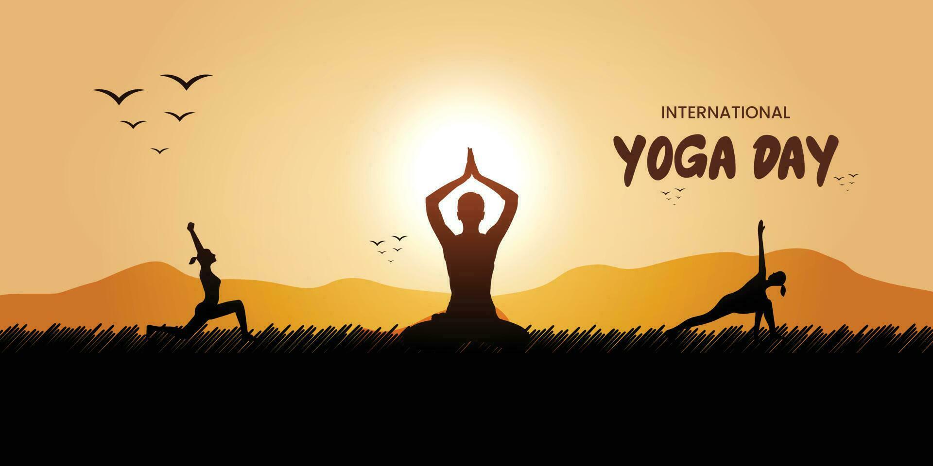 yoga day banner design vector file