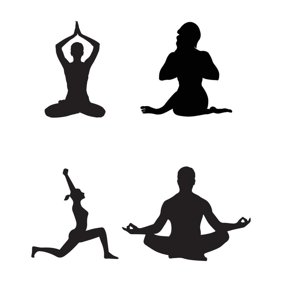 yoga poses all different arts vector file