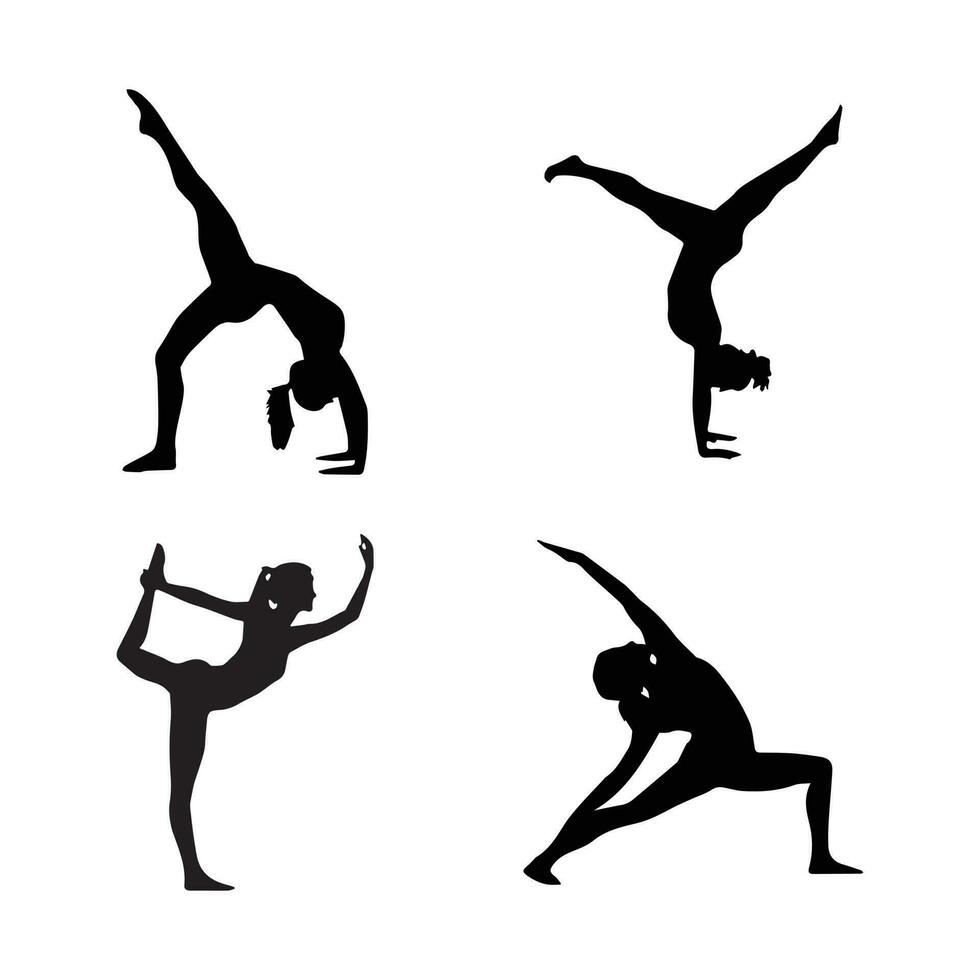 yoga poses todas diferente letras vector archivo